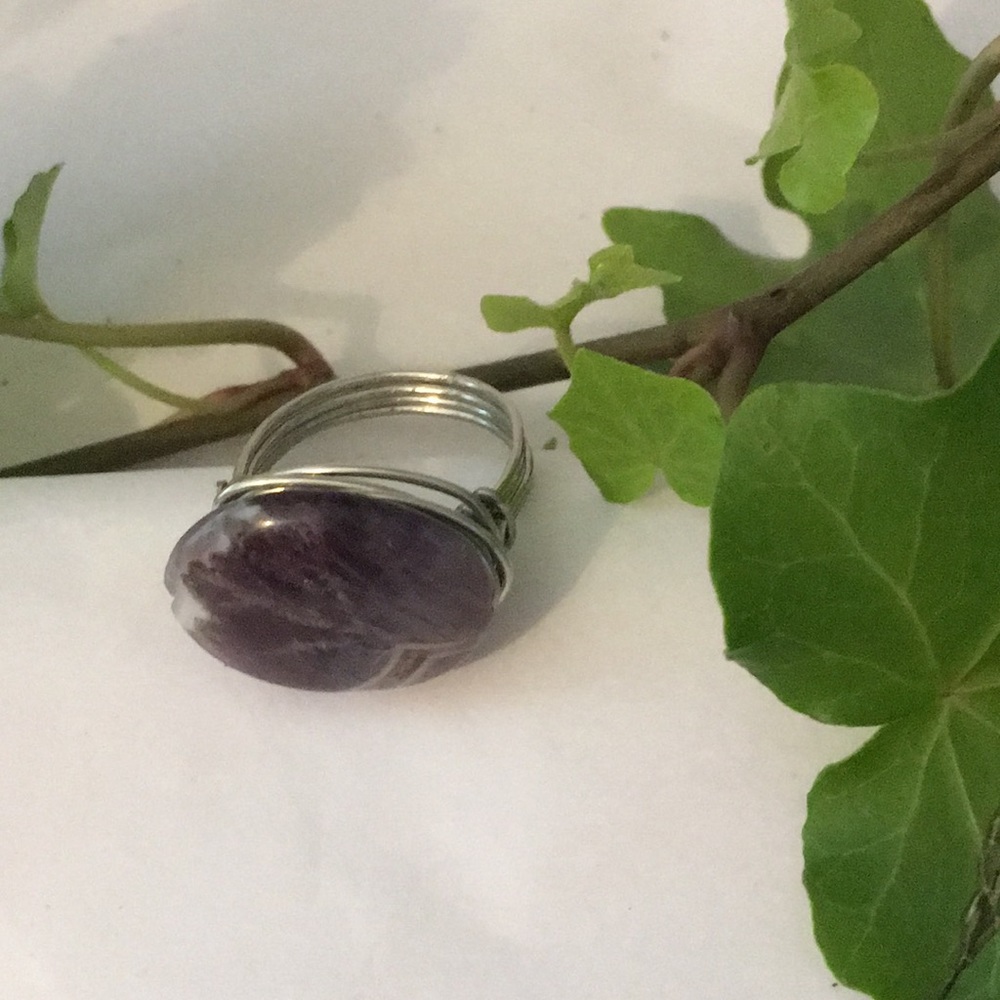 Purple Agate Gemstone ring.